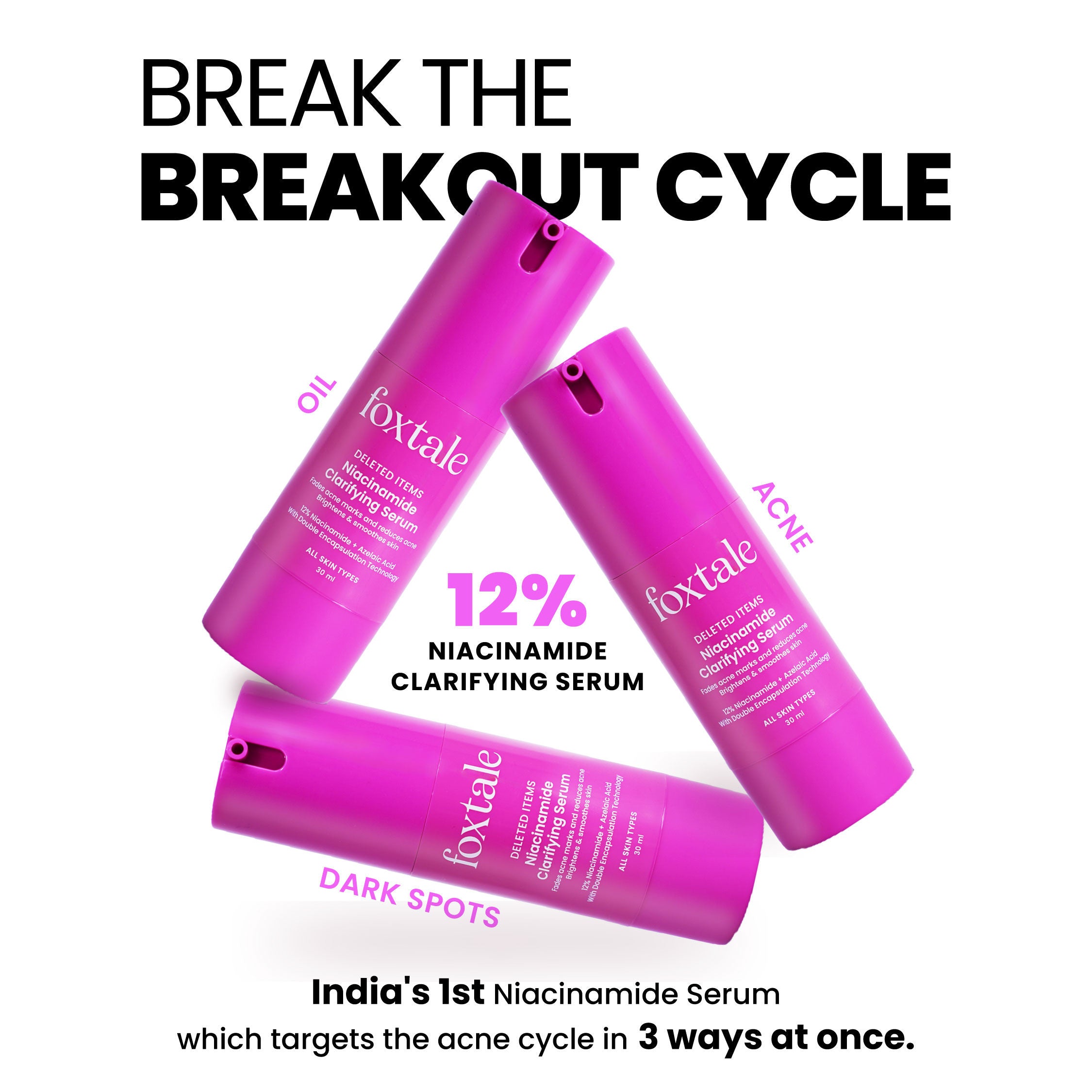 12% Niacinamide Brightening Face Serum, Fades Dark Spots, Acne marks & Oil Control