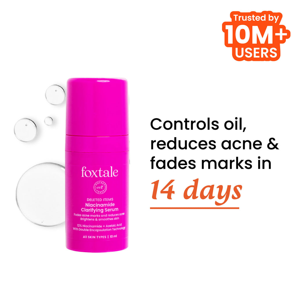 12% Niacinamide Brightening Face Serum, Fades Dark Spots, Acne marks & Oil Control - 10ml