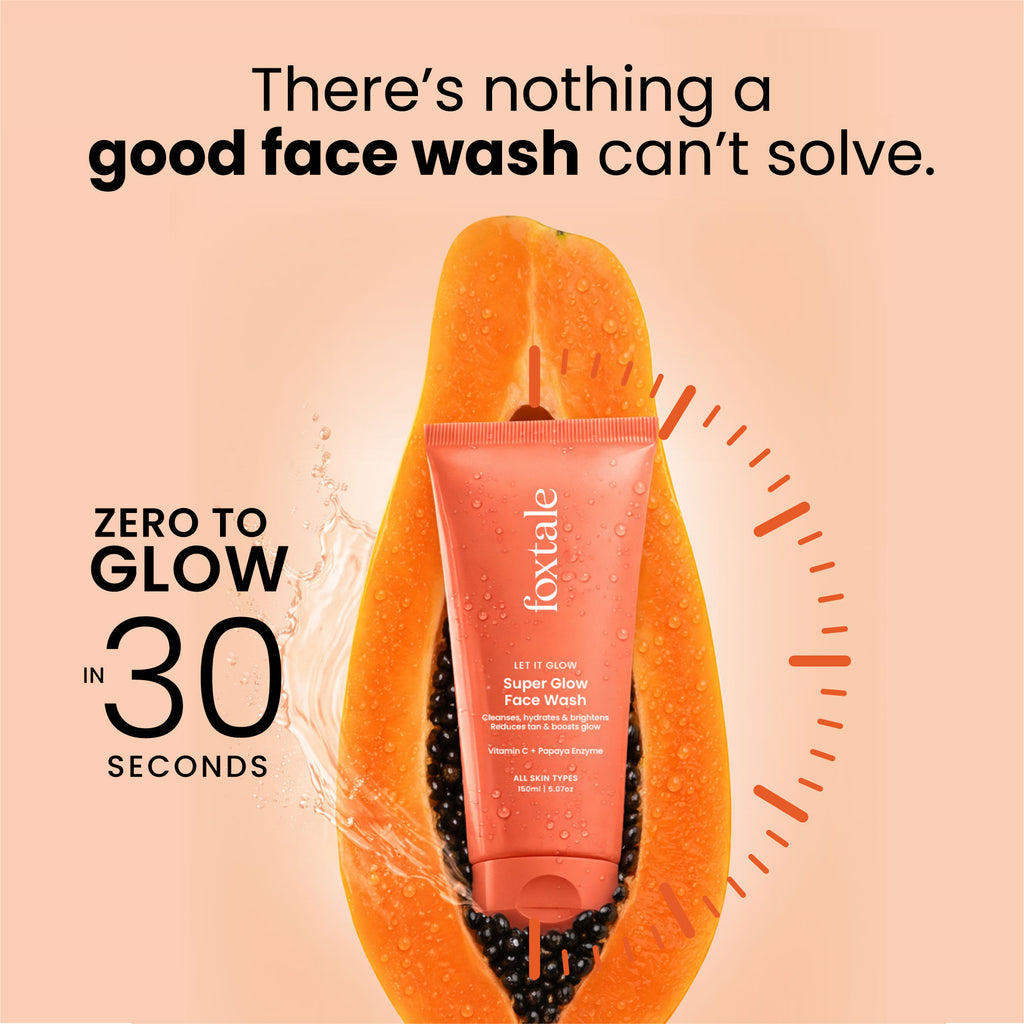 Super Glow Face Wash with Papaya Enzyme & Vitamin C for Tan Removal & Glowing Skin