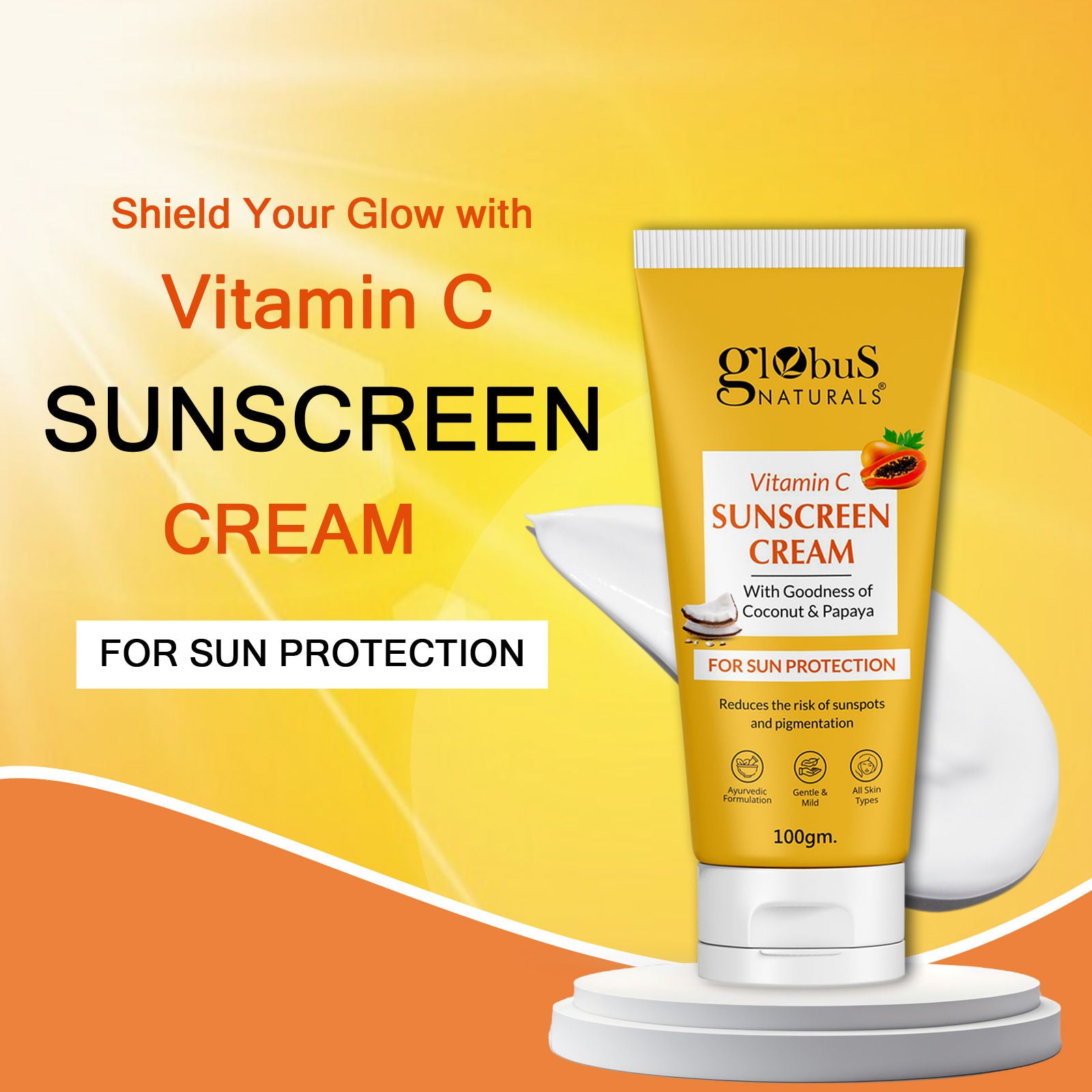 Vitamin C Sunscreen Cream With Goodness Of Coconut & Papaya For Sun Protection