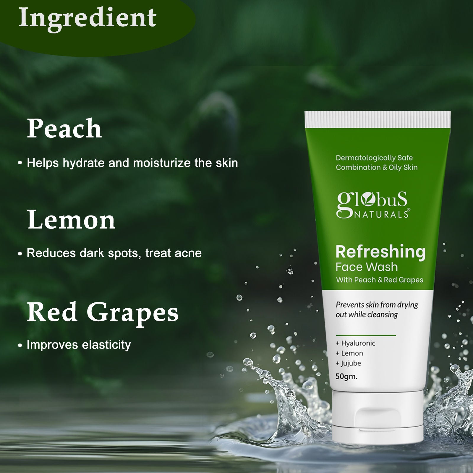 Refreshing Face Wash With Peach & Red Grapes