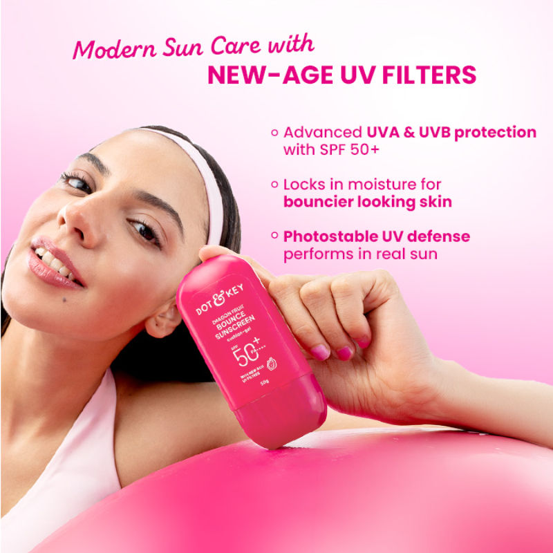 Dragon Fruit Bounce Sunscreen In-Vivo Tested SPF 50+ PA++++, With New-Age UV Filters