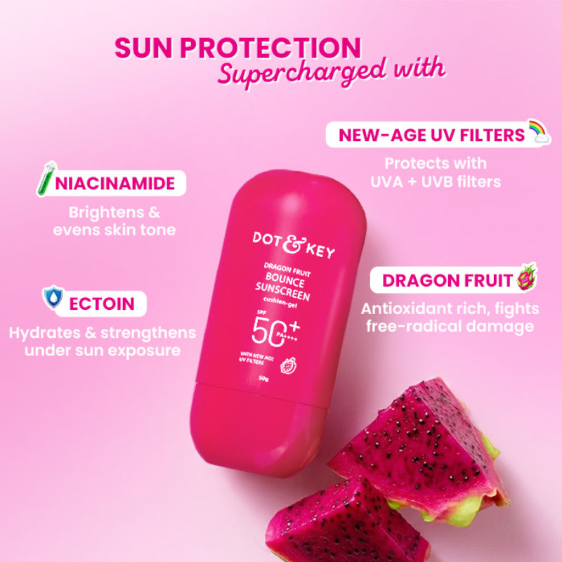 Dragon Fruit Bounce Sunscreen In-Vivo Tested SPF 50+ PA++++, With New-Age UV Filters