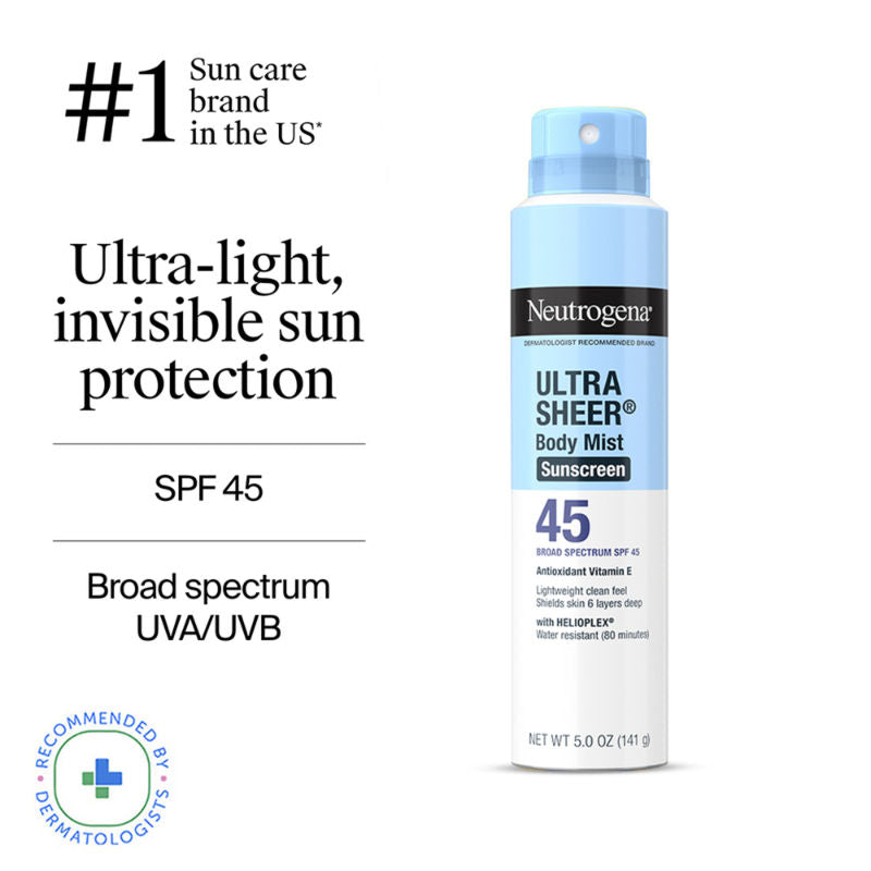 Ultra Sheer Body Mist Sunscreen Broad Spectrum SPF 45