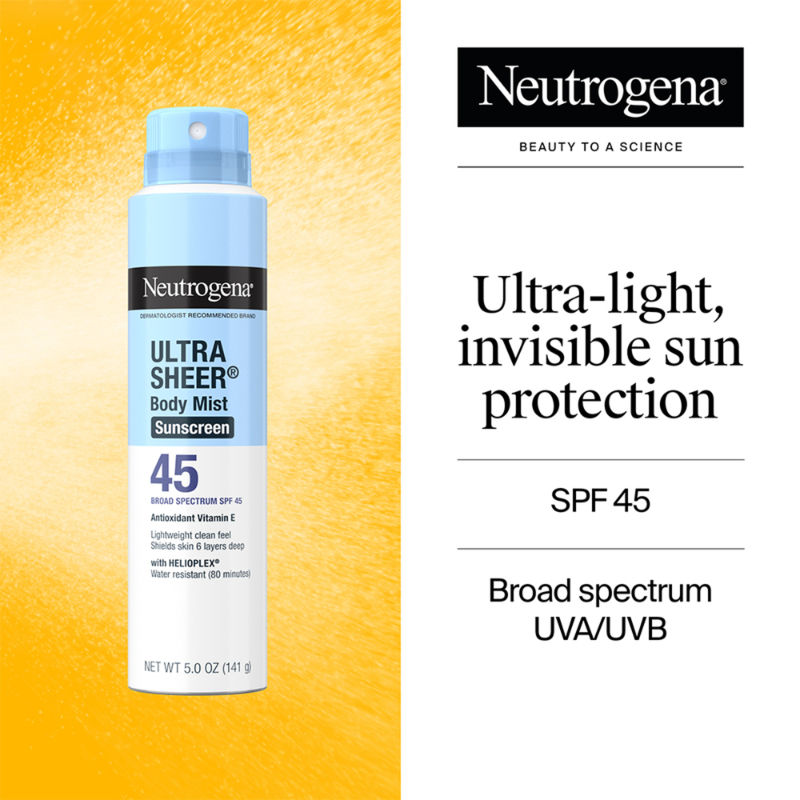 Ultra Sheer Body Mist Sunscreen Broad Spectrum SPF 45