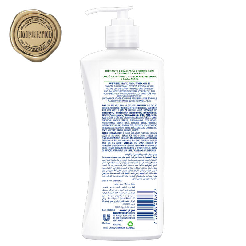 Hydrating Vitamin E & Avocado Body Lotion, 100% Natural Moisturizers