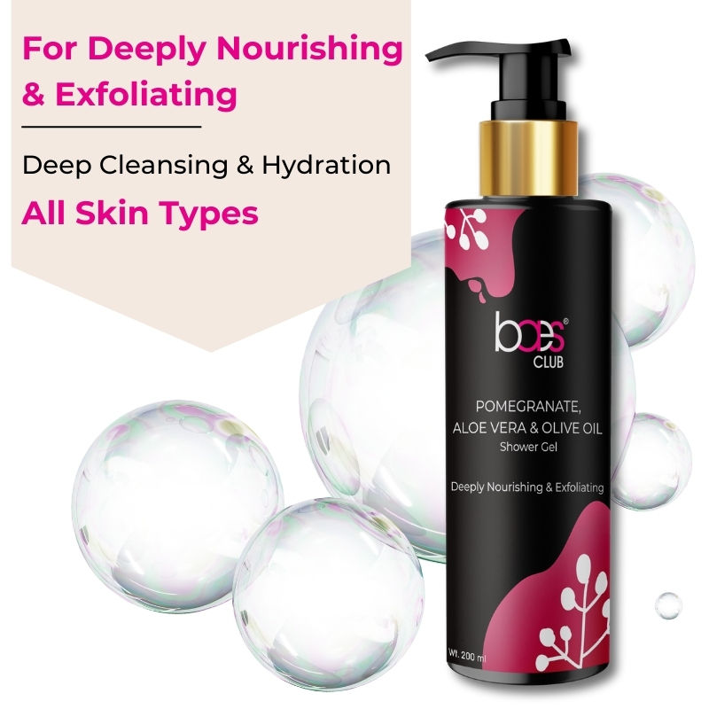 Exfoliating Shower Gel With Pomegranate, Olive Oil & Glycolic Acid, Soap Free Unisex