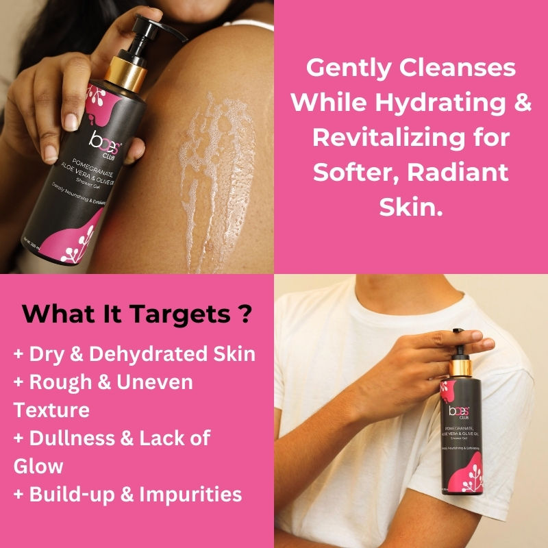 Exfoliating Shower Gel With Pomegranate, Olive Oil & Glycolic Acid, Soap Free Unisex