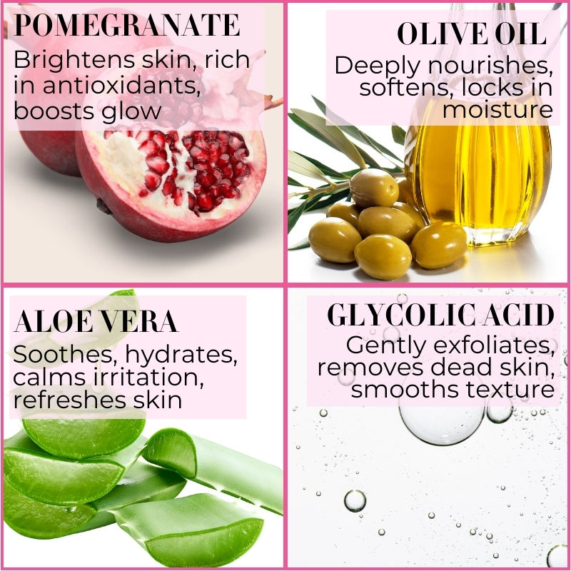 Exfoliating Shower Gel With Pomegranate, Olive Oil & Glycolic Acid, Soap Free Unisex