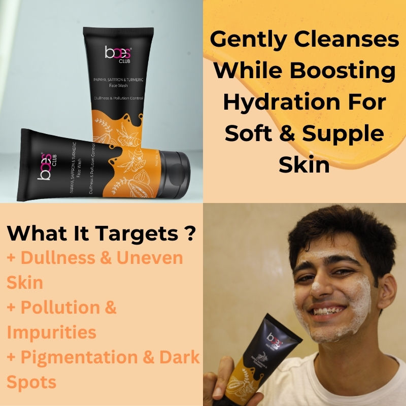 Papaya, Saffron & Turmeric Deep Cleanse Face Wash Gentle Exfoliation Glowing Skin Unisex