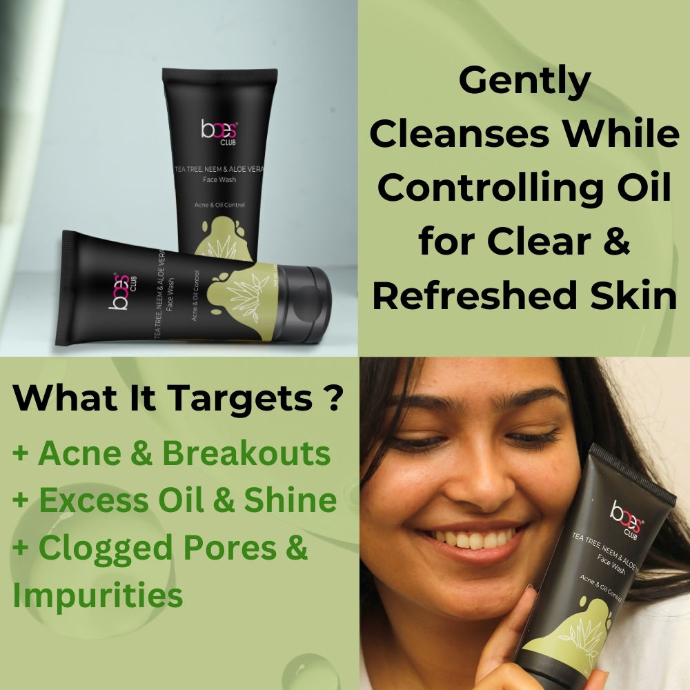 Tea Tree, Neem & Aloe Vera Face Wash With Vitamin E For Acne & Oil Control Unisex