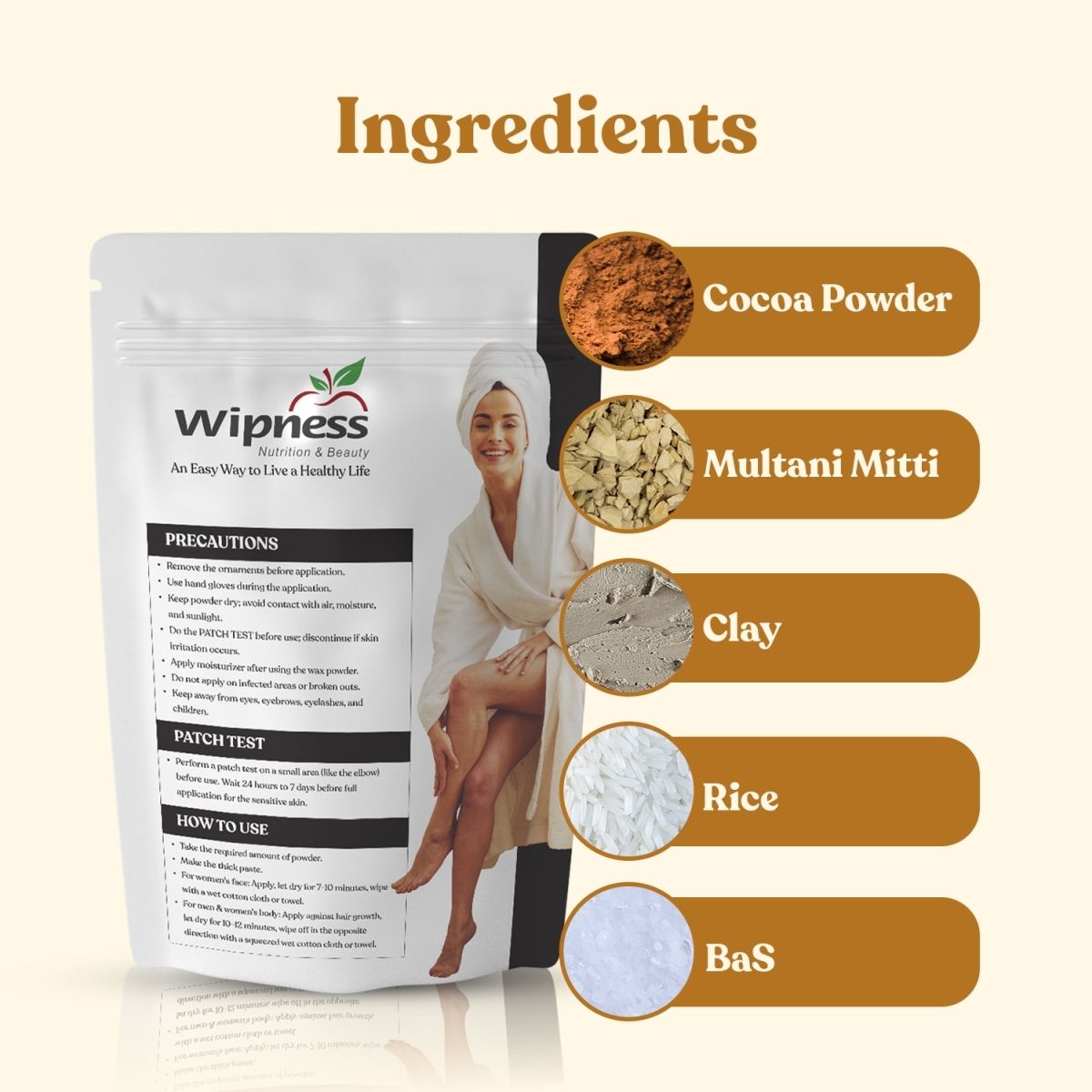 Natural Chocolate Facial Hair Removal Powder