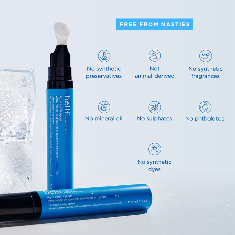 Aqua Bomb Korean Under Eye Cream-Vegan gel,for dark circles with Hyaluronic Acid & Niacinamide