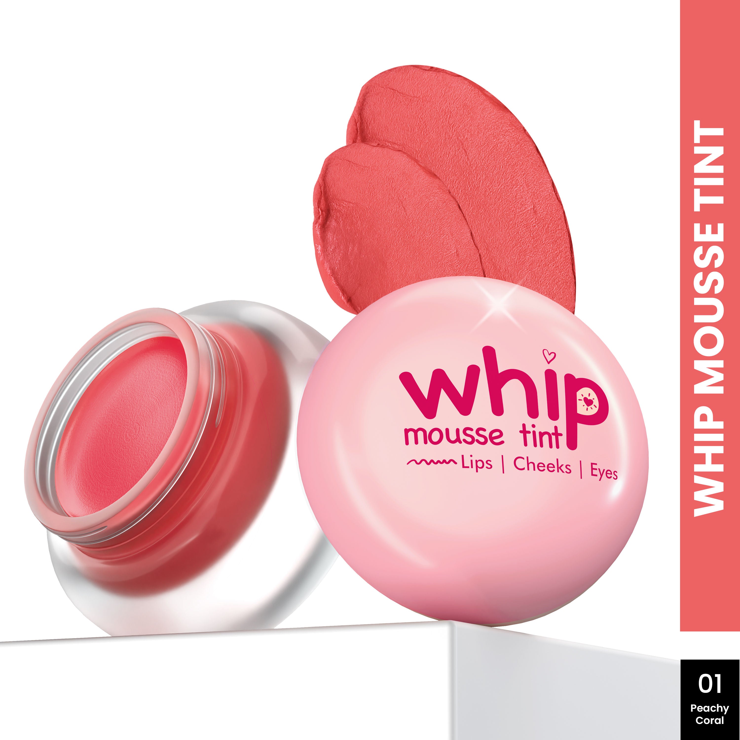 Whip Mousse Tint For Lips, Eyes & Cheeks - Peachy Coral