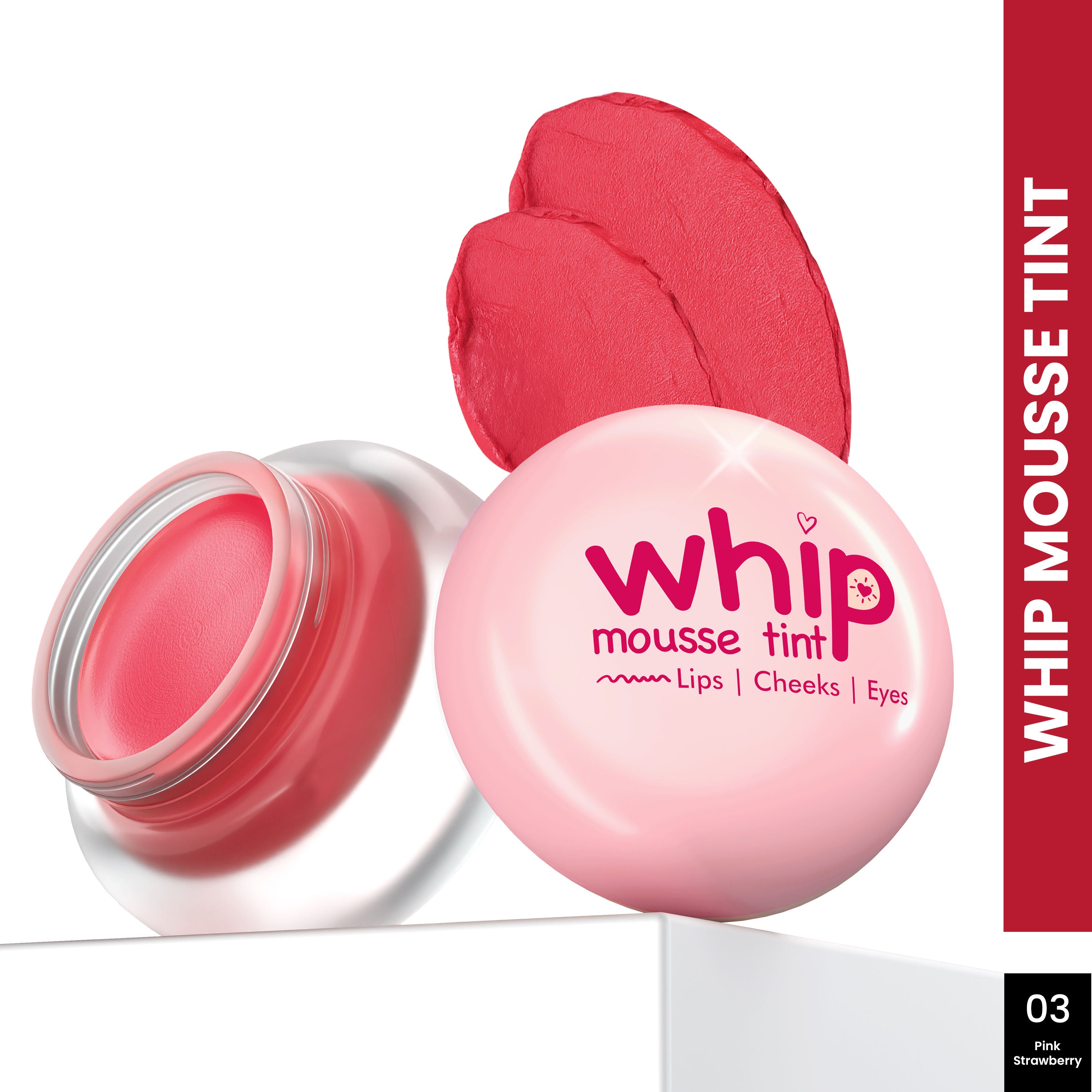 Whip Mousse Tint For Lips, Eyes & Cheeks - Pink Strawberry