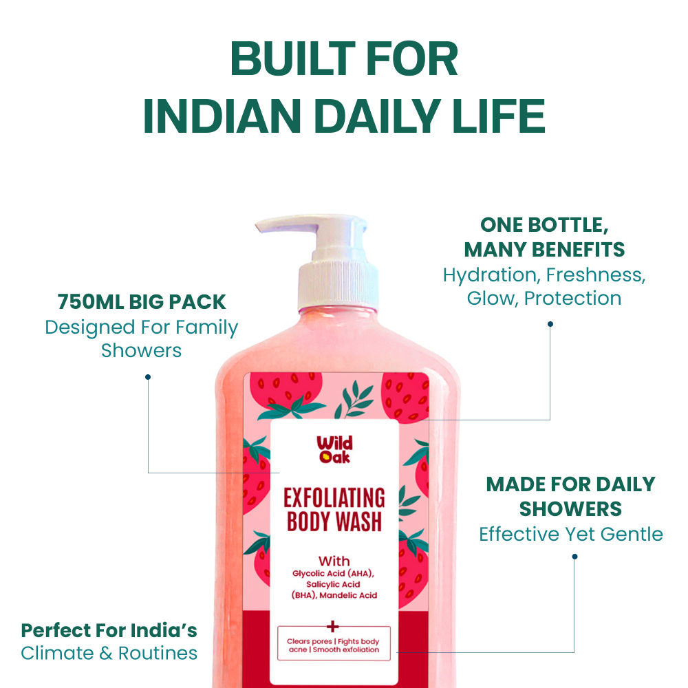 Exfoliating Body Acne, Smooths Bumps & Strawberry Skin Body Wash
