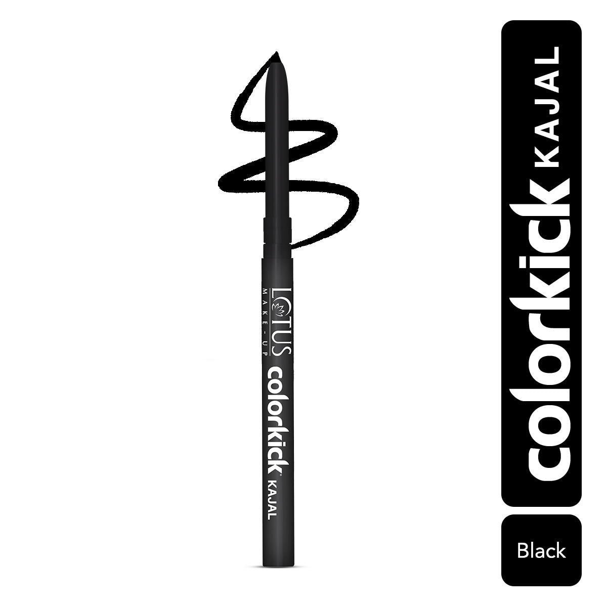 Lotus Make-Up Colorkick Kajal, Highly Pigmented, Smudge-proof & Kohl - Intense Black