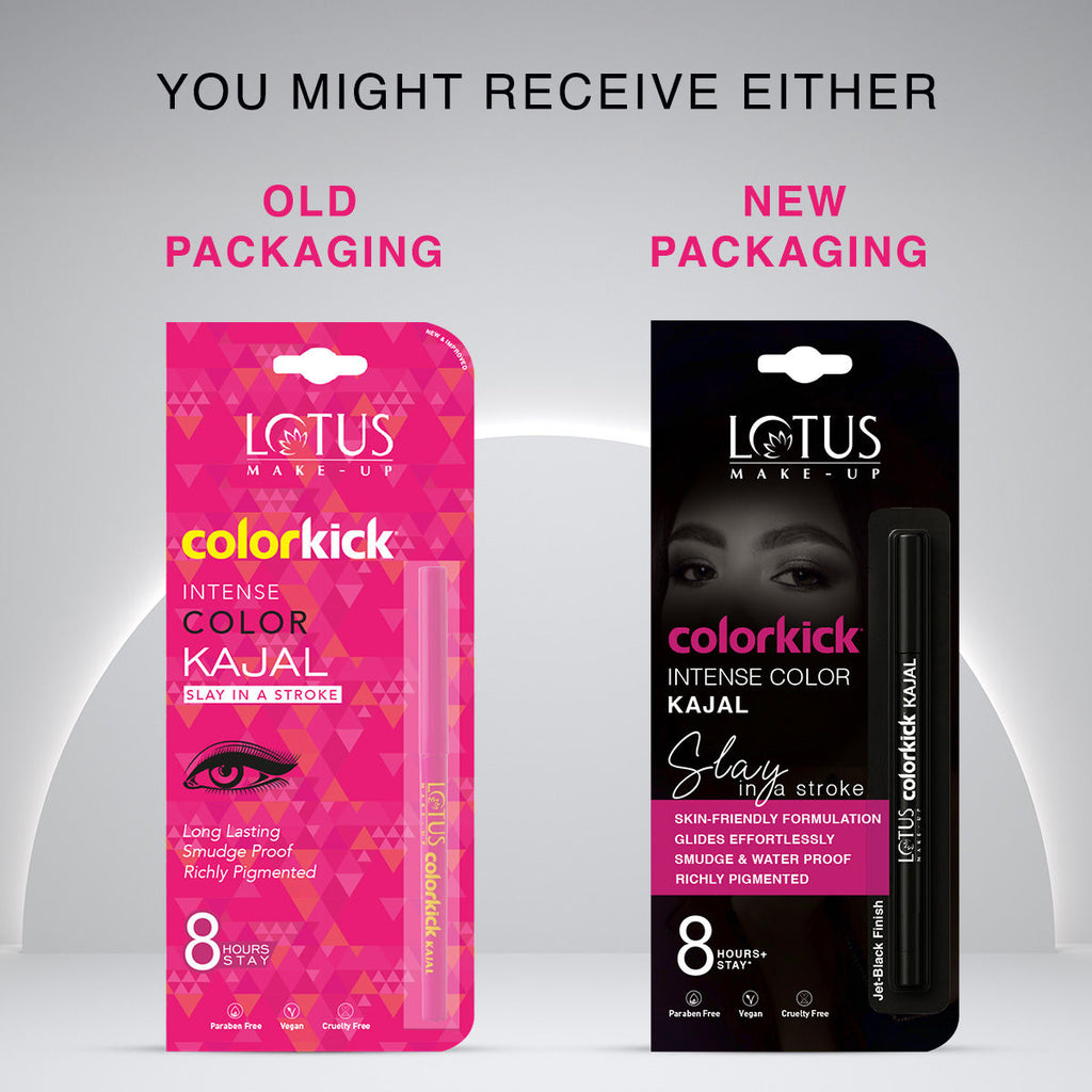 Lotus Make-Up Colorkick Kajal, Highly Pigmented, Smudge-proof & Kohl - Intense Black