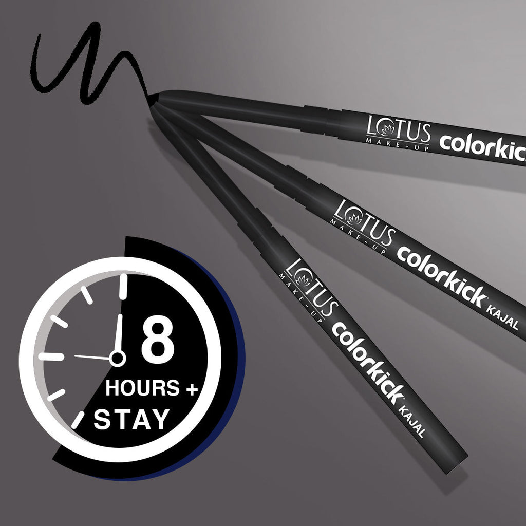 Lotus Make-Up Colorkick Kajal, Highly Pigmented, Smudge-proof & Kohl - Intense Black