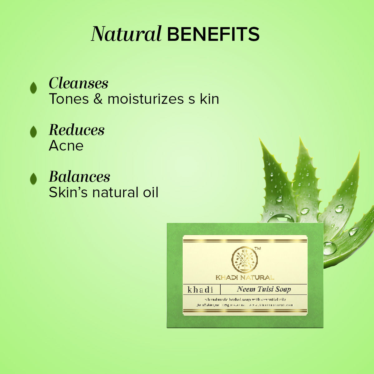 Neem-Tulsi Soap Cleanses, Tones & Moisturises