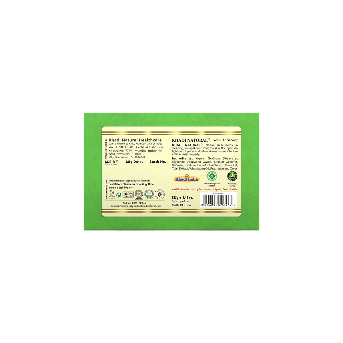 Neem-Tulsi Soap Cleanses, Tones & Moisturises