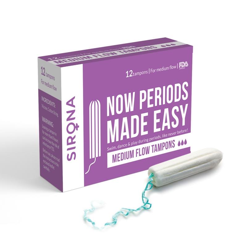 Fda Approved Period Made Easy Non Applicator Tampons (20) For Medium & Regular Flow