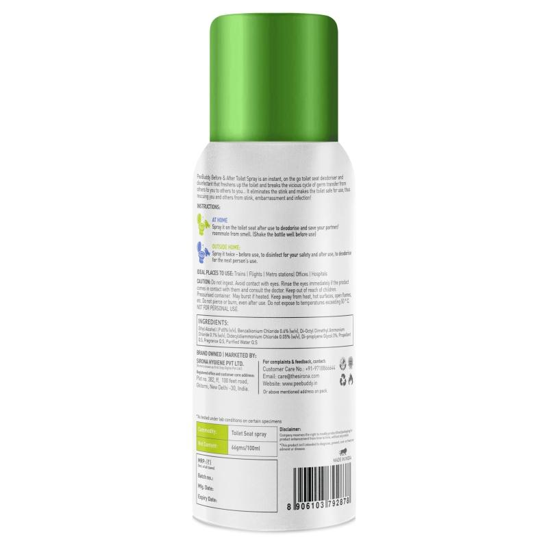Before & After Toilet Seat Sanitizer Spray (Vanilla), Deodoriser & Disinfectant