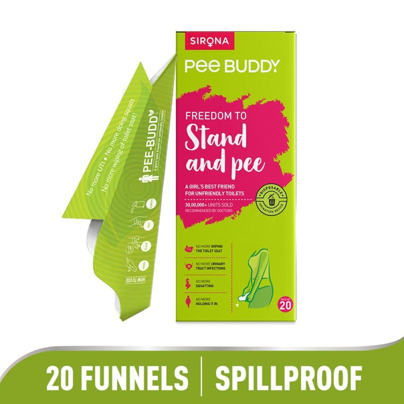 Sirona Peebuddy Disposable Female Urination Device For Women Portable Leakproof Stand And Pee Funnels