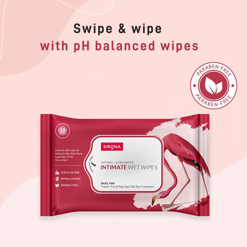 Natural Intimate Wet Wipes, Balance PH, Hypoallergenic, Protects Against Odour & Irritation