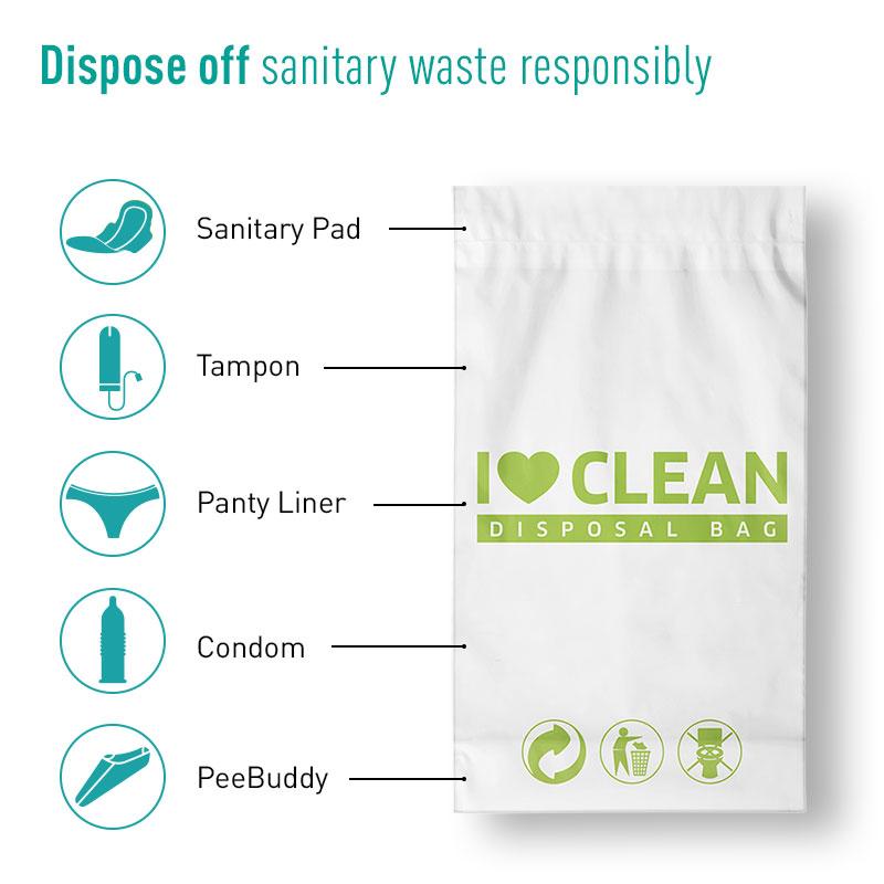 Oxo Biodegradable & Leak-Proof Sanitary Disposal Bags For Discreet Disposal Of Hygiene Waste