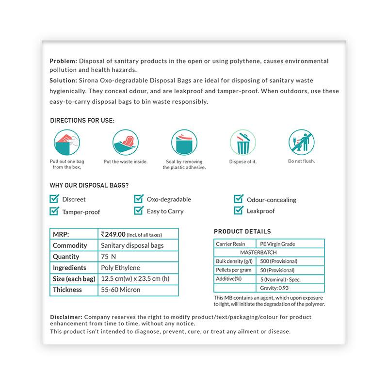 Oxo-Degradable Sanitary Disposal Bags
