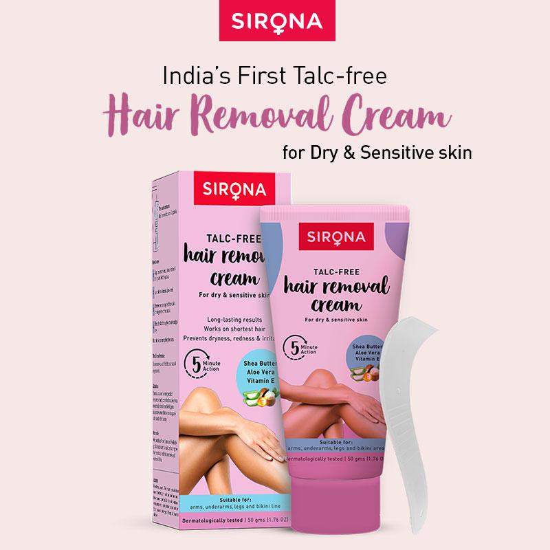 Talc Free Hair Removal Cream For Dry & Sensitive Skin With Aloevera, Vitamin E & Shea Butter