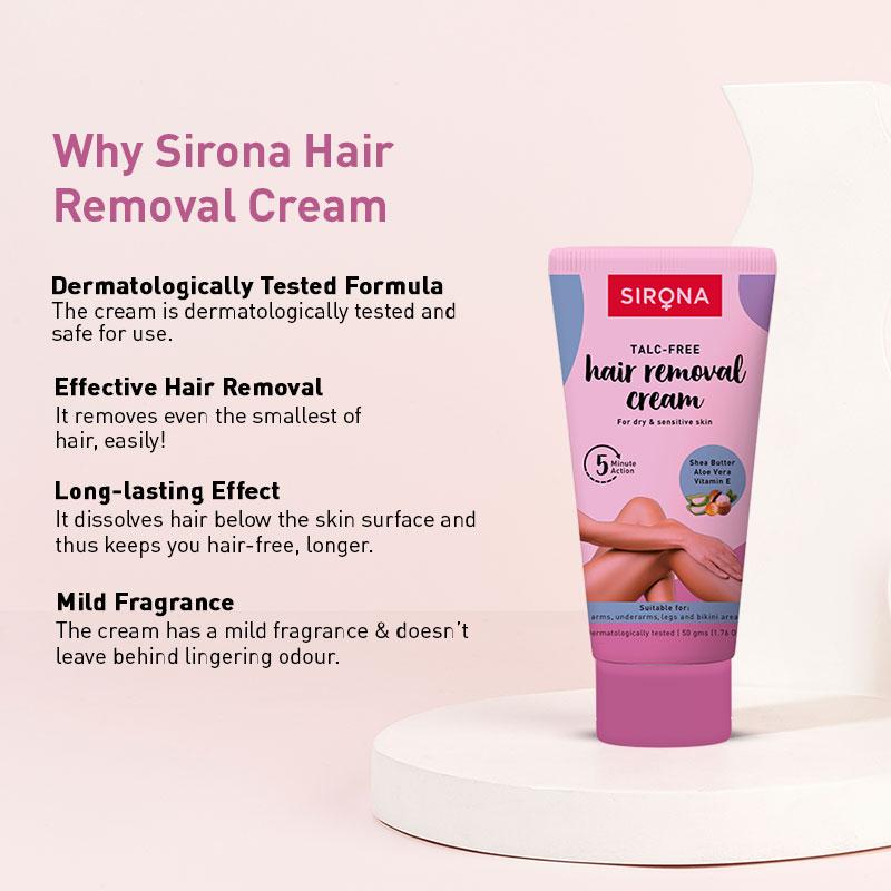Talc Free Hair Removal Cream For Dry & Sensitive Skin With Aloevera, Vitamin E & Shea Butter