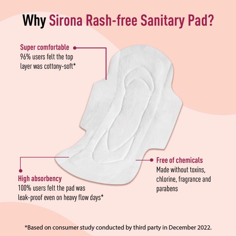 Cottony Soft Rash Free Sanitary Pads For Women, 4 Pcs (XL), Ultra Thin & Breathable Top Layer