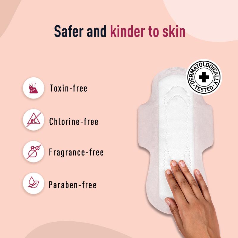Cottony Soft Rash Free Sanitary Pads For Women, 4 Pcs (XL), Ultra Thin & Breathable Top Layer