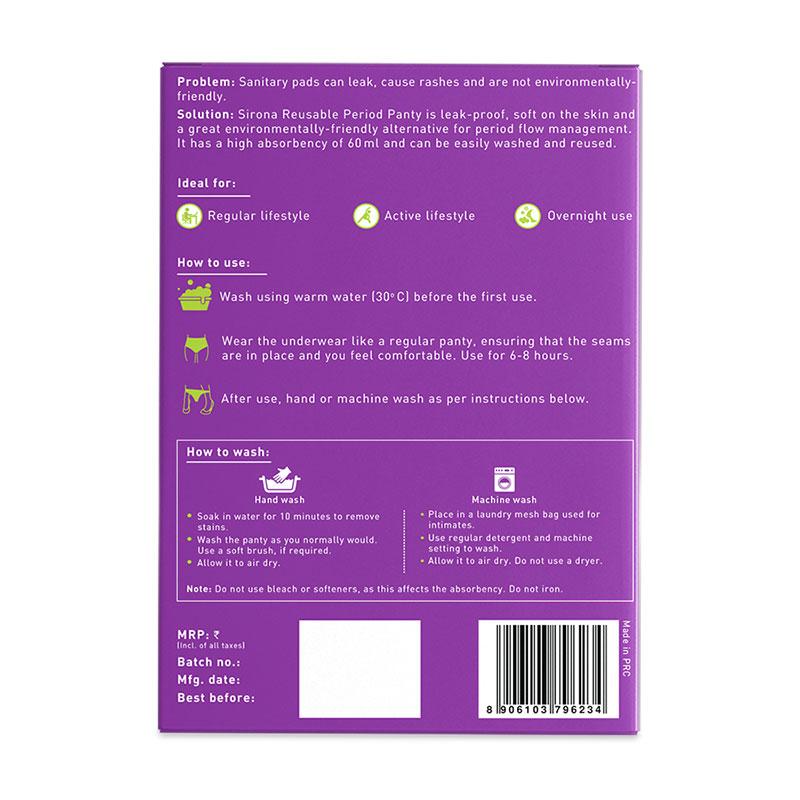 Reusable Period Panties (M), Leak Proof Protection For Periods, Urinary & Vaginal Discharge