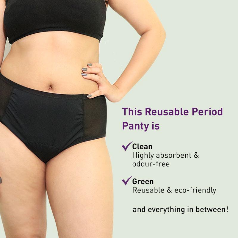 Reusable Period Panties (M), Leak Proof Protection For Periods, Urinary & Vaginal Discharge