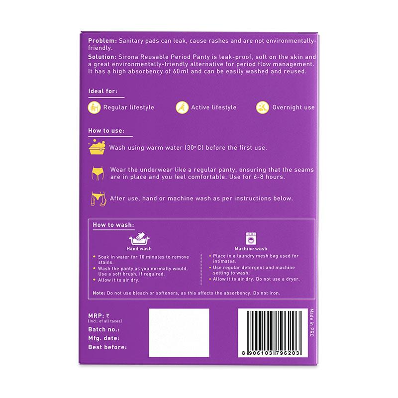 Reusable Period Panties (L), Leak Proof Protection For Periods, Urinary & Vaginal Discharge