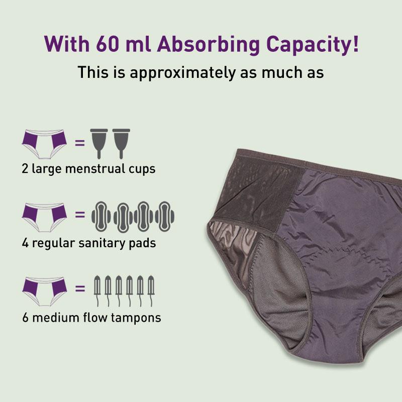 Reusable Period Panties (L), Leak Proof Protection For Periods, Urinary & Vaginal Discharge