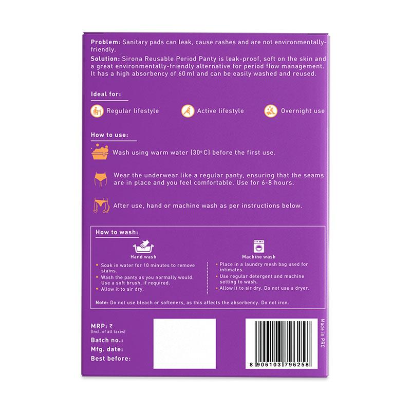 Reusable Period Panties (2XL), Leak Proof Protection For Periods, Urinary & Vaginal Discharge