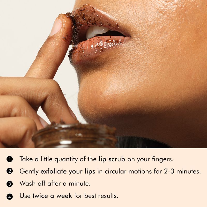 Coffee Lip Scrub for Chapped & Pigmented Lips - Natural, Vegan & Beeswax Free