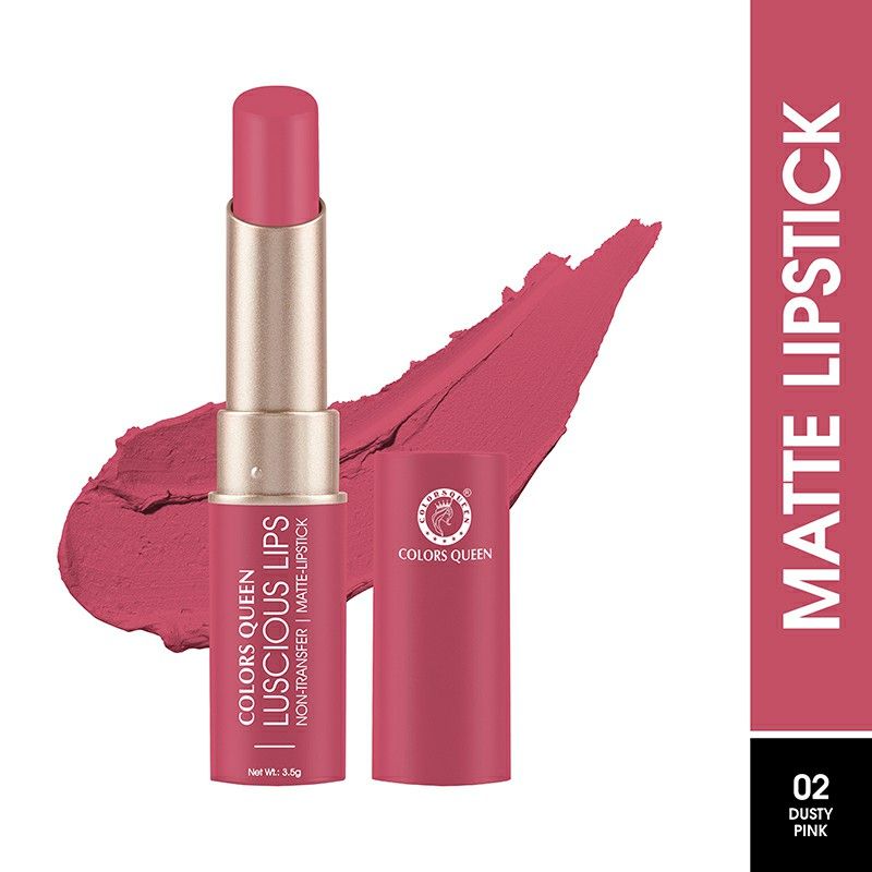 Luscious Lips Non Transfer Matte Lipstick - 02 Dusty Pink