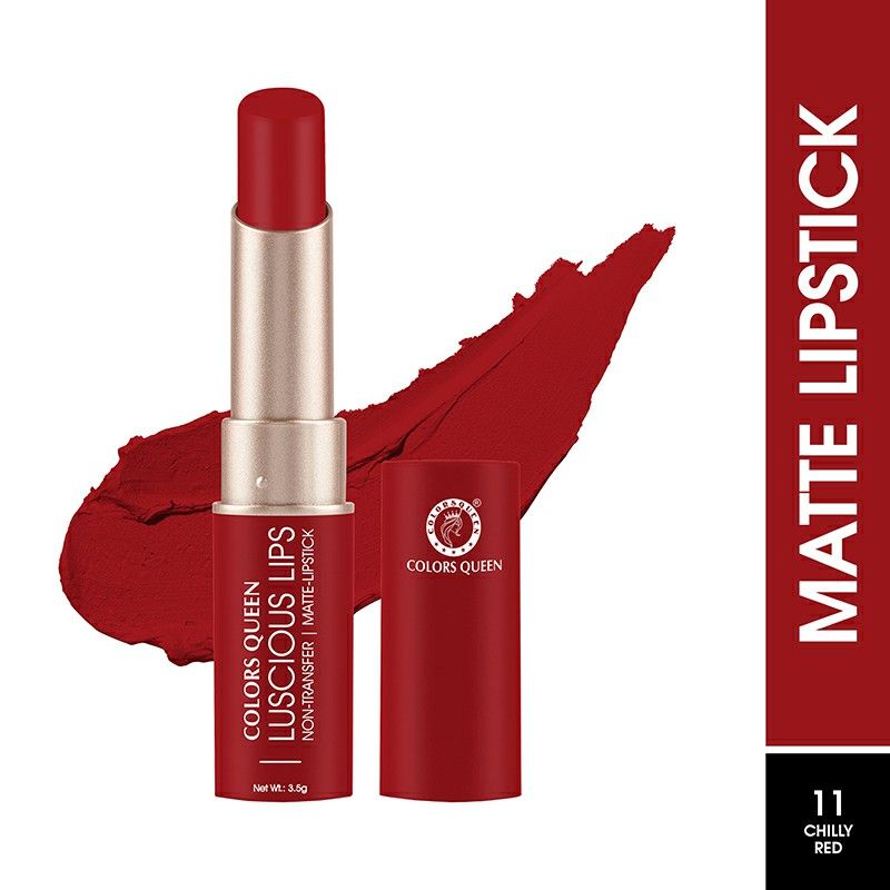 Luscious Lips Non Transfer Matte Lipstick - 11 Chilli Red