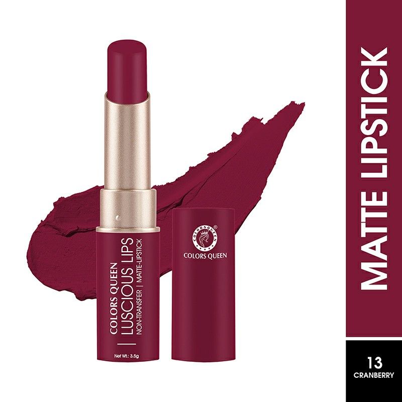 Luscious Lips Non Transfer Matte Lipstick - 13 Cranberry