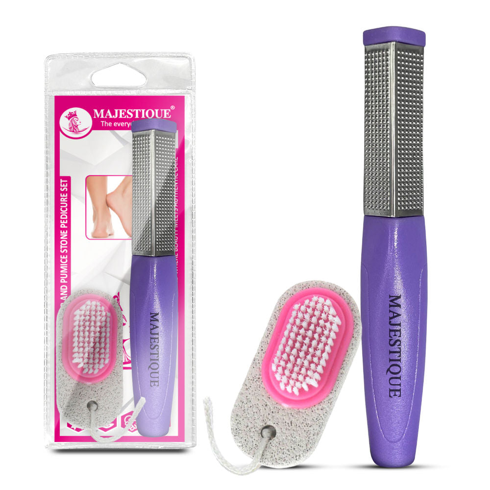 Foot Scraper And Pumice Stone Pedicure Set - Color May Vary