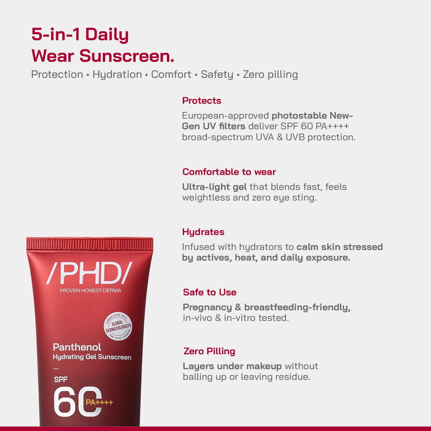 (PHD) Panthenol Hydrating Gel Sunscreen SPF 60 PA++++