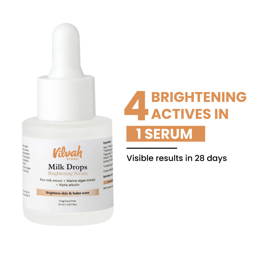 Milk Drops Skin Brightening Serum With Rice Milk, Marine Algae Extract & Alpha-Arbutin