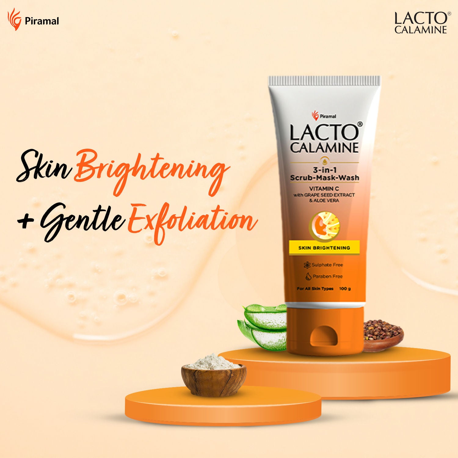 3 - In - 1 Vitamin C Face Scrub - Mask - Wash