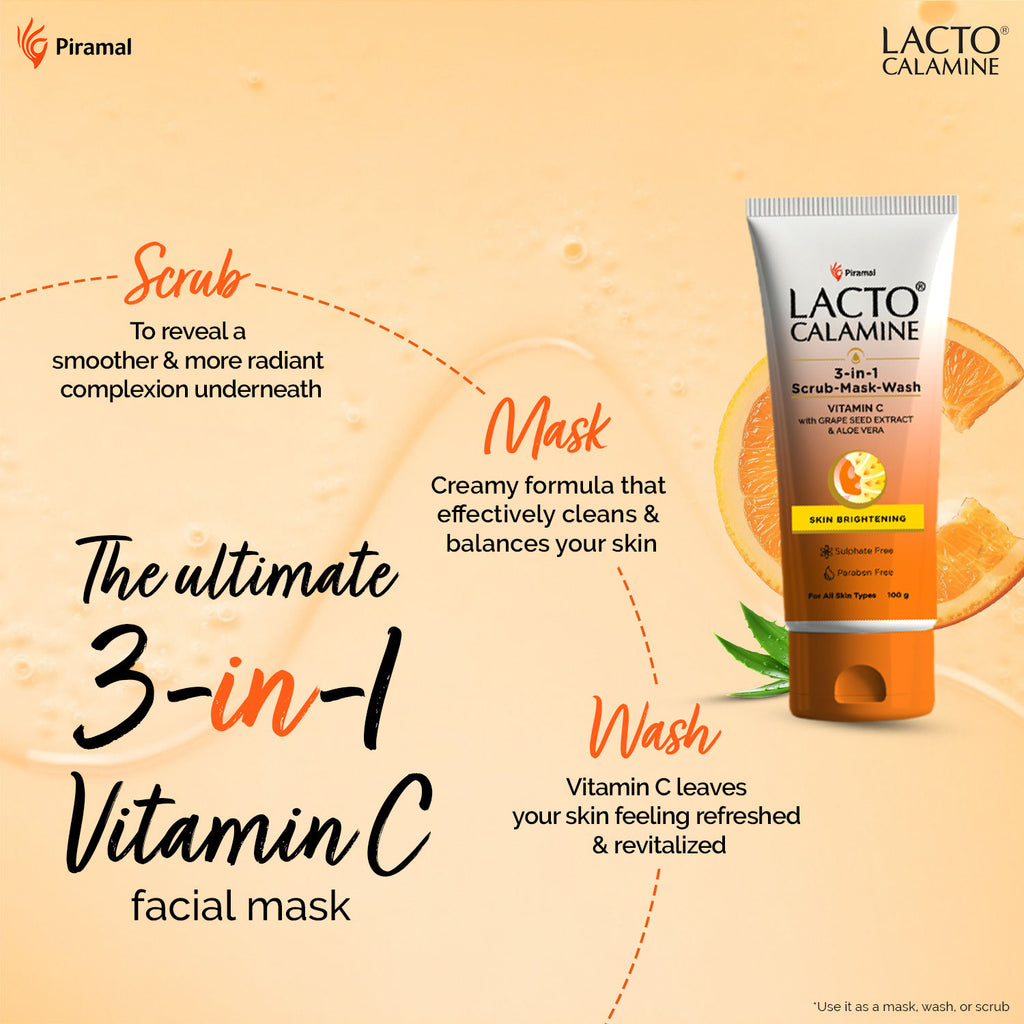 3 - In - 1 Vitamin C Face Scrub - Mask - Wash