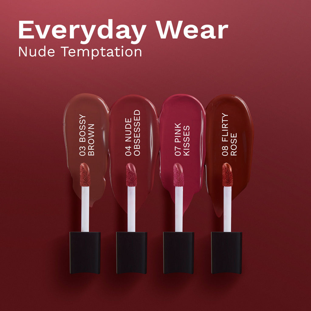 Matte Mini Liquid Lipstick 4 In 1 Pack Smudgeproof, Hydrating & Lightweight